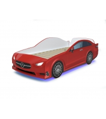 Кровать машина Mercedes с подсветкой фар дна и колесами Red...